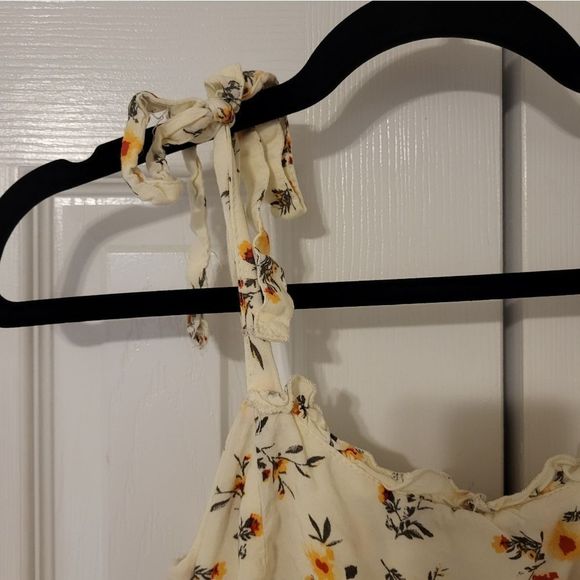 Floral Cream and Orange Summer Dress - Picture 4 of 10